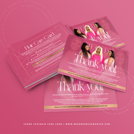 Thank You/Care Card Design